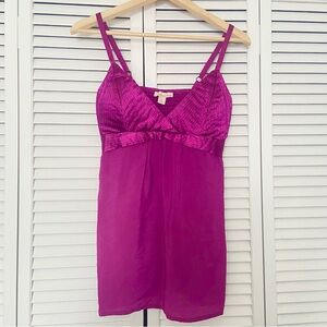 Y2K Twenty One Fuchsia Sculpted Bodice Babydoll Top S Small VTG
